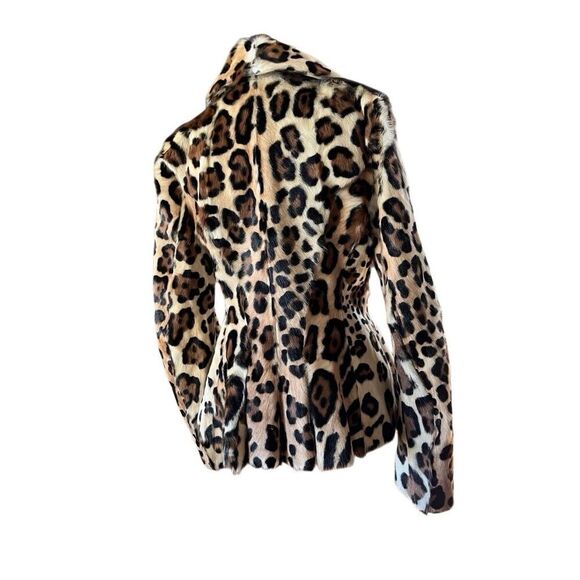 Blumarine 2012 Collection Fur Cheetah Print Chic Peplum Jacket Women’s S Italy - Picture 2 of 16